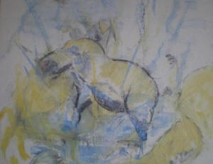 "Fångad" 100x100 cm Olja på duk -07